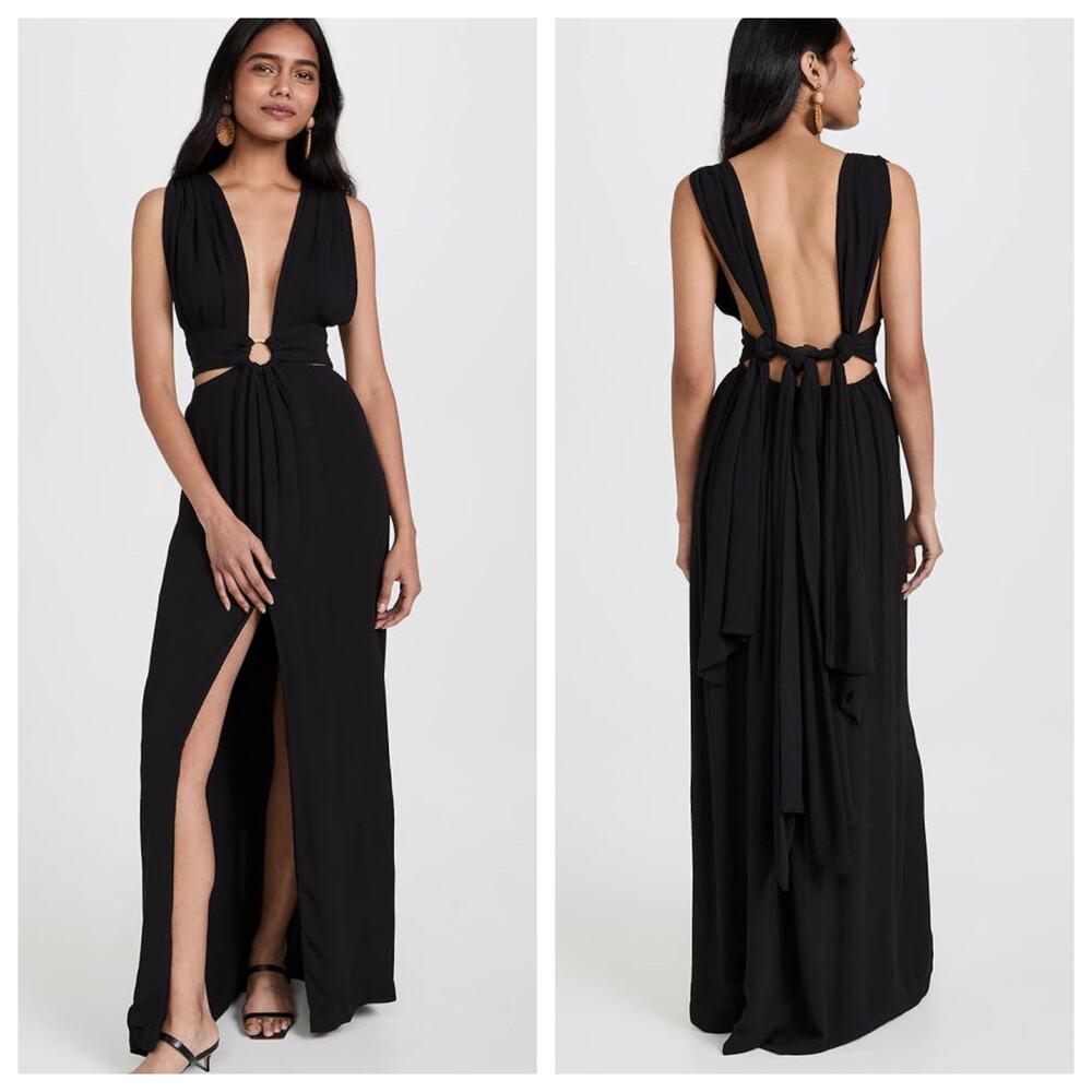 Just‎ Bee Queen Sara Cutout Bamboo Cotton Maxi Dress Gauze S
